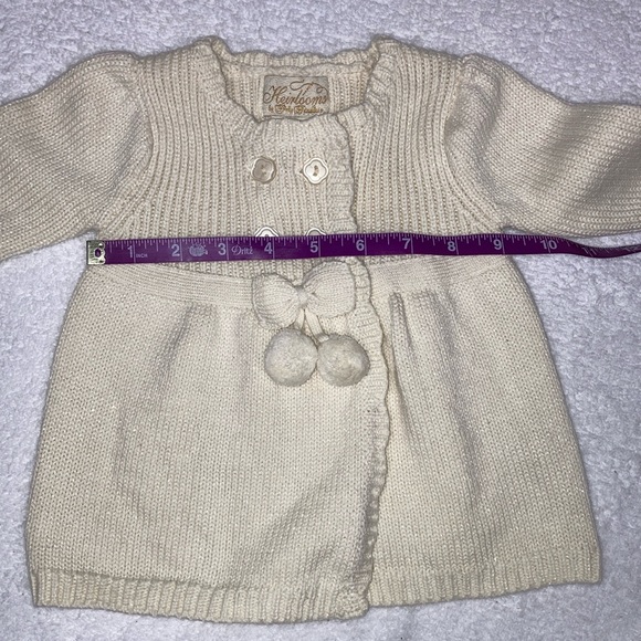 Vintage Polly flinders heirloom ivory shiny threaded sweater set 0/3m - Picture 5 of 14
